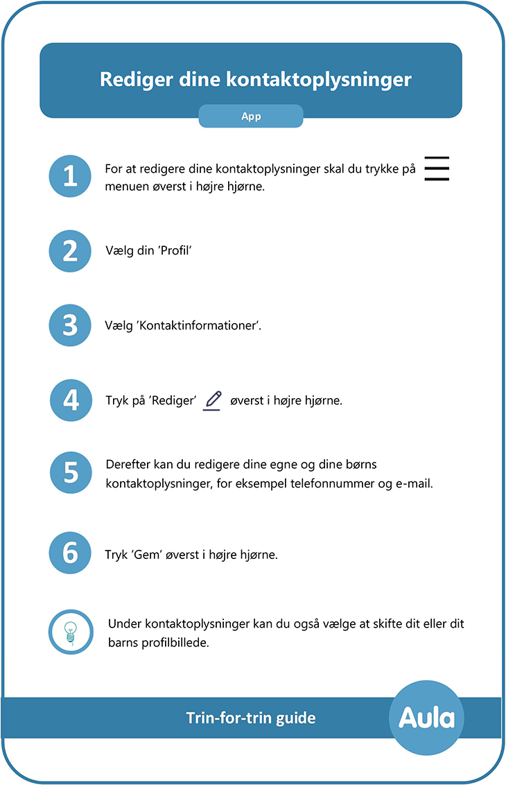 rediger kontaktoplysninger